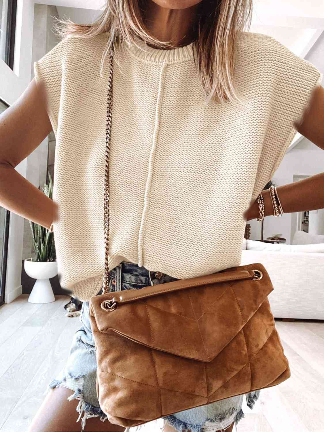 Cap Sleeve Sweater Vest